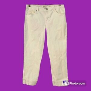 STYLE & CO. 1990s White Curvy Midrise Cuffed Denim Jorts Capris